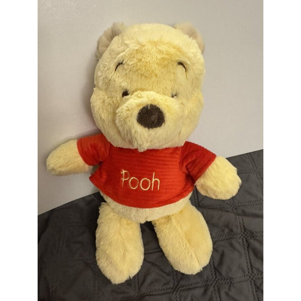 Disney Baby Winnie The Pooh Bear Soft Plush Rattle Lovey Crinkle Ears 12" J22